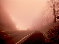 A view from the top of the mountain on the existing highway before the Cumberland Gap Tunnel was constructed.